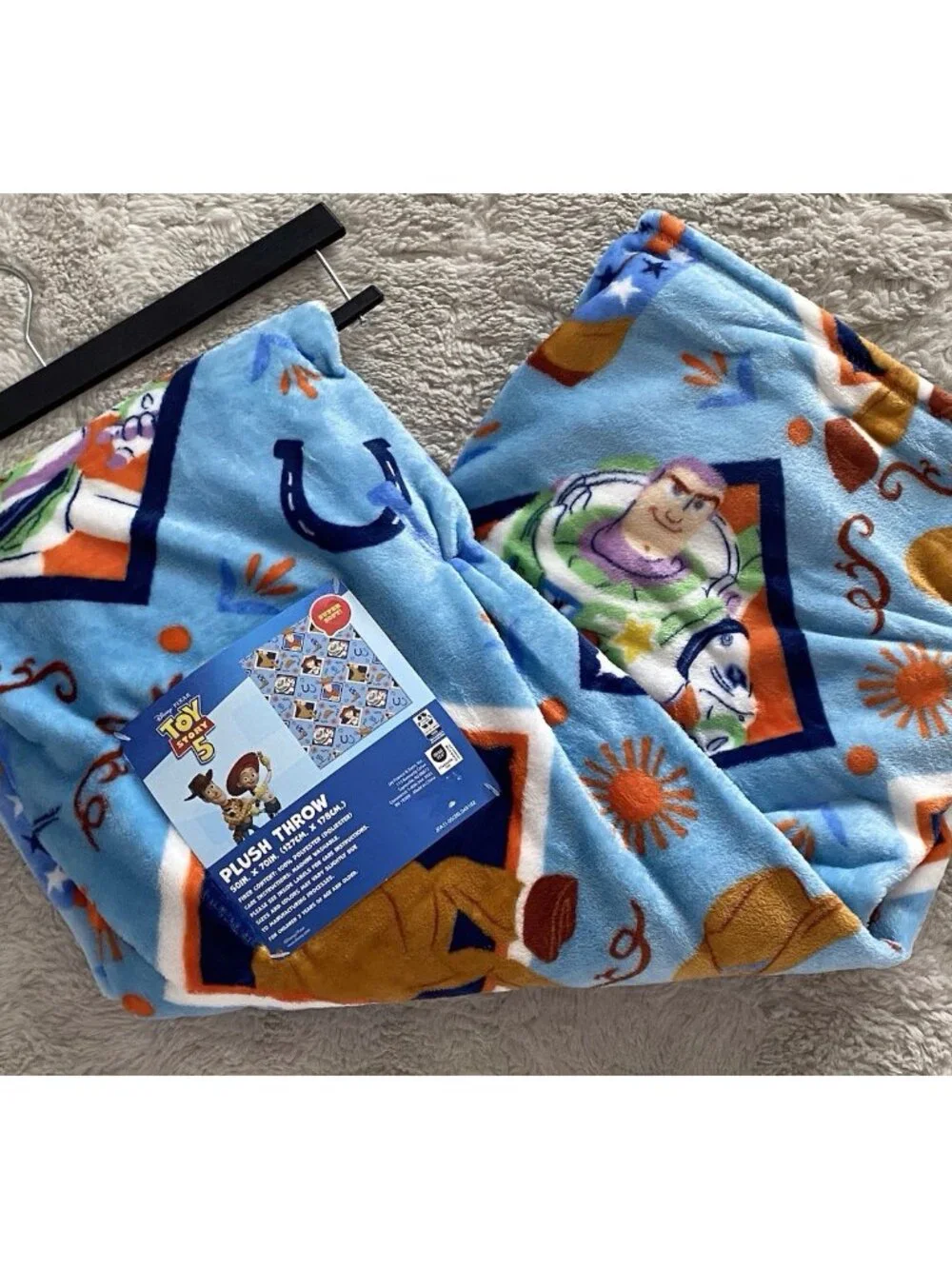 Disney Toy Story 5 Throw Blanket Woody Jessie Buzz Lightyear Bullseye 50” X 70”